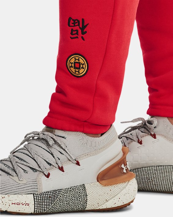 Women's UA Terry Lunar New Year Joggers, Red, pdpMainDesktop image number 3